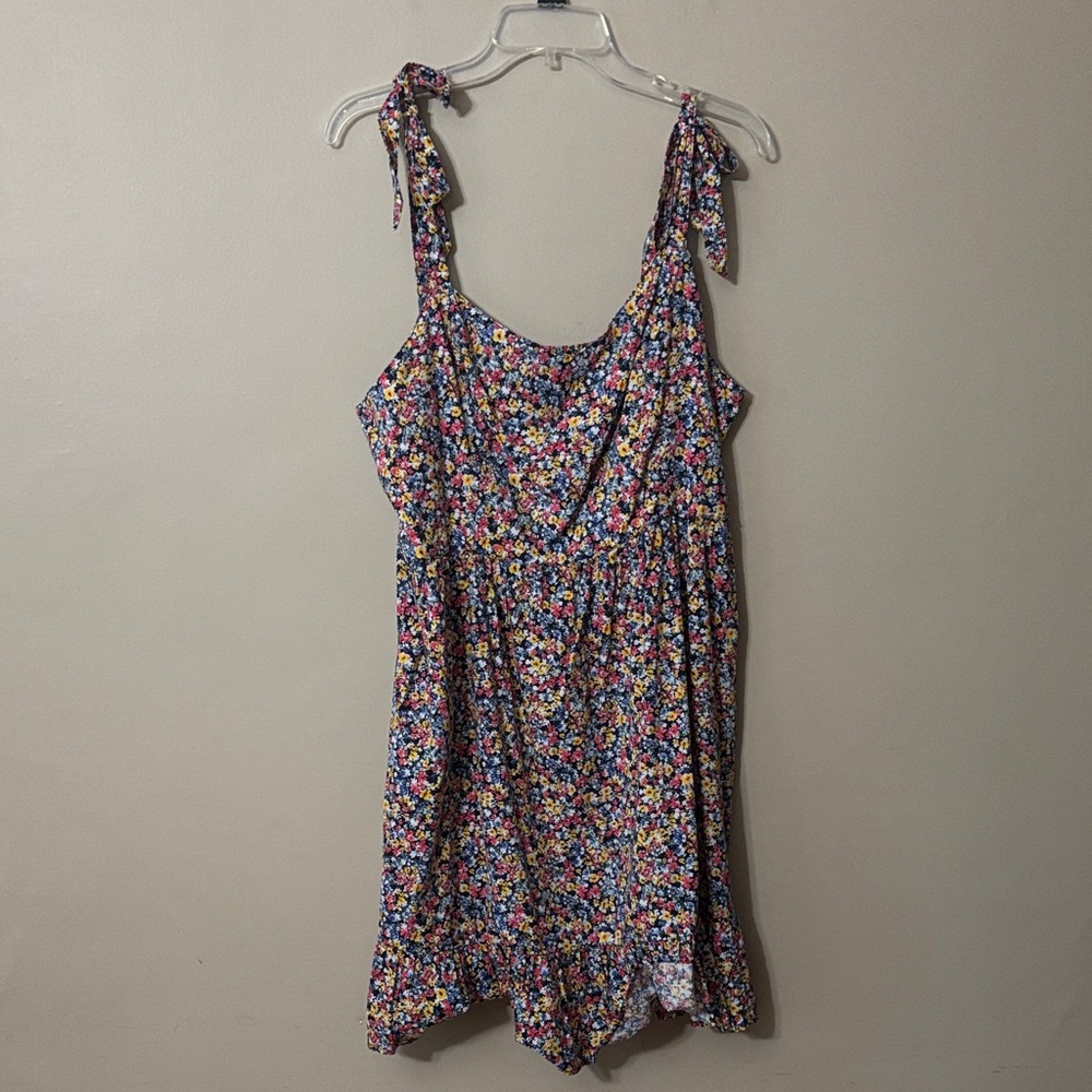 NWT Old Navy Size XL Tie-Shoulder Fit & Flare Floral Cami Mini Dress
